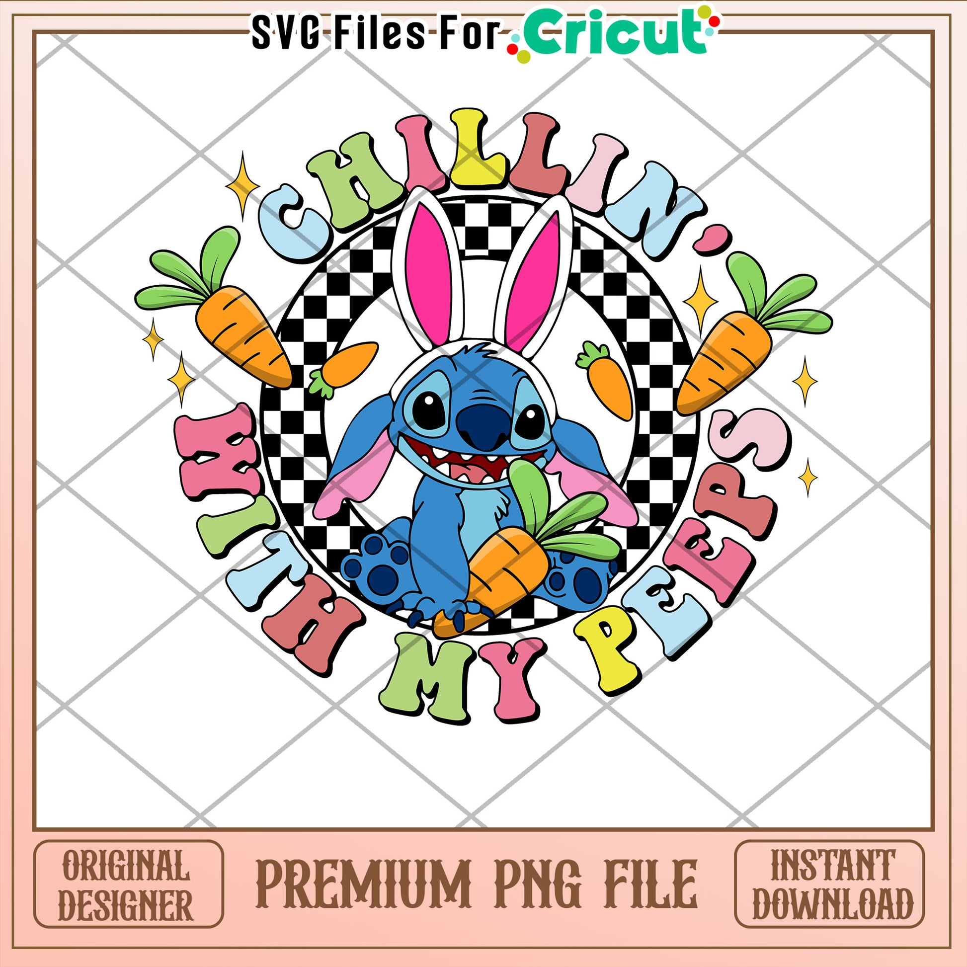 Stitch Easter PNG Chillin With My Peeps