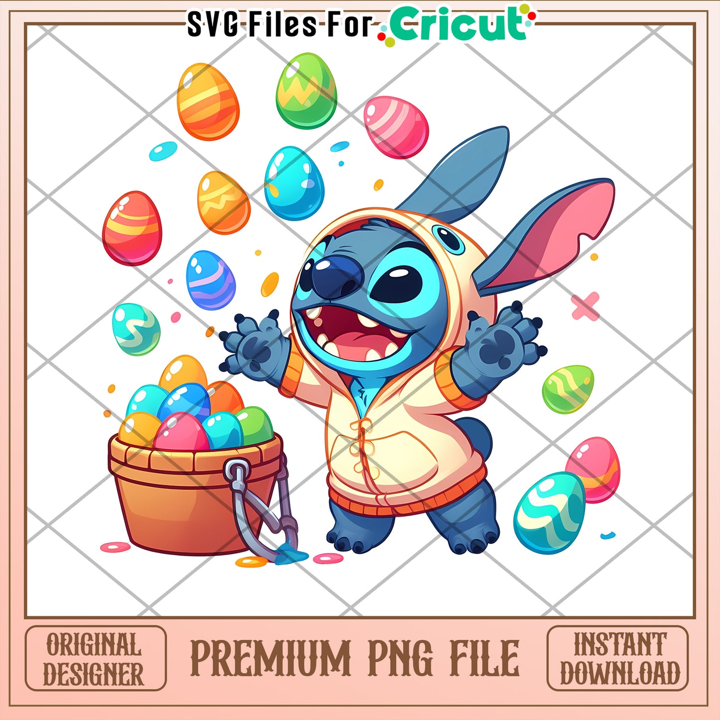 Stitch Easter PNG Cute Bunny Design