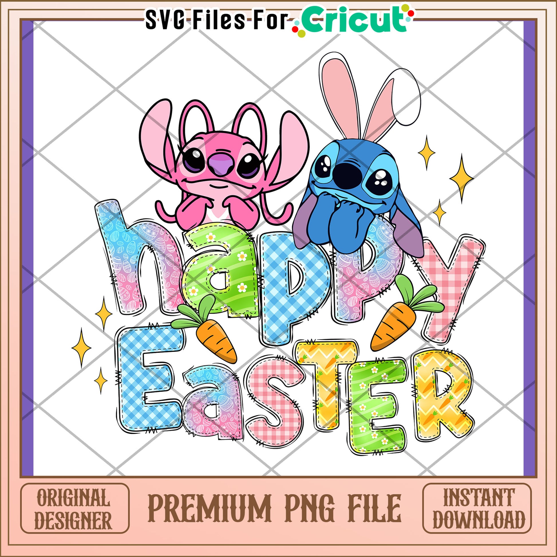 Stitch Easter PNG Happy Easter Design