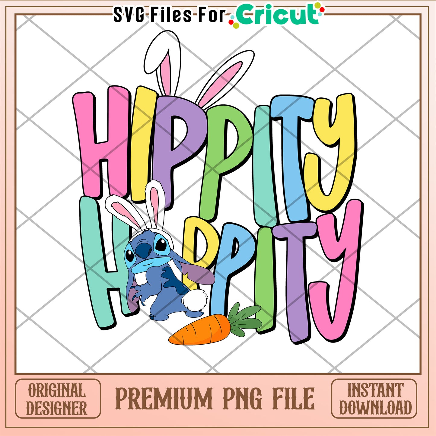 Stitch Easter PNG Hippity Hoppity Design