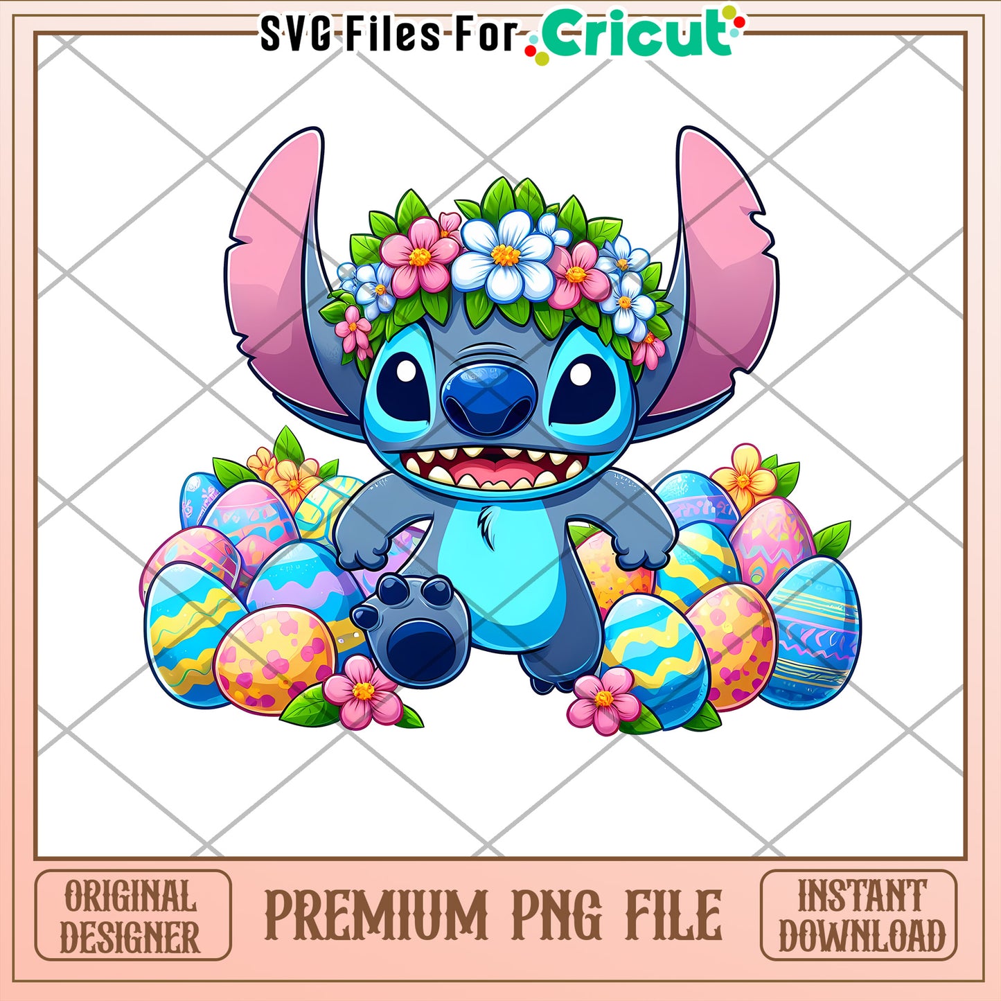 Stitch Easter PNG Instant Download