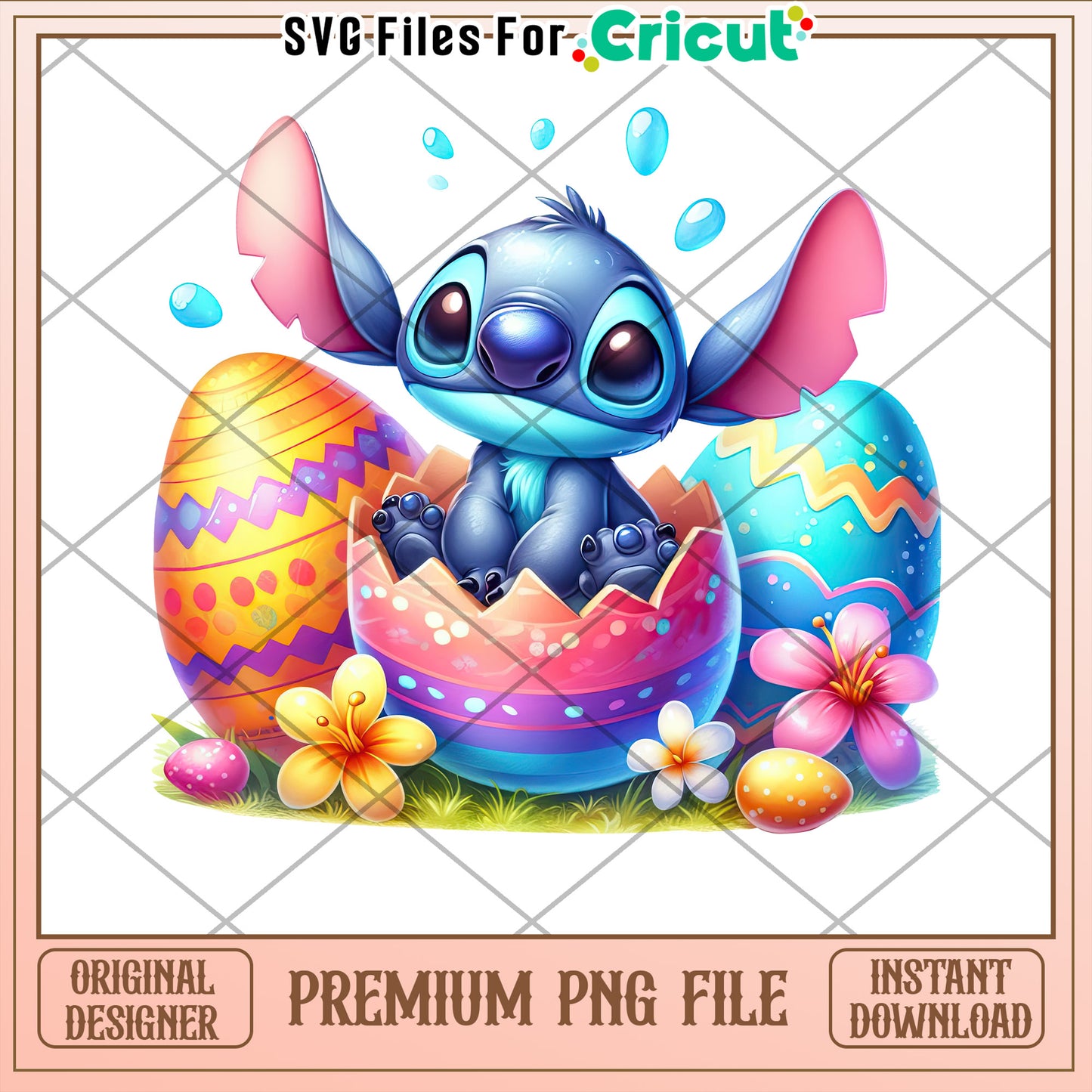 Stitch Easter PNG Premium Instant Download