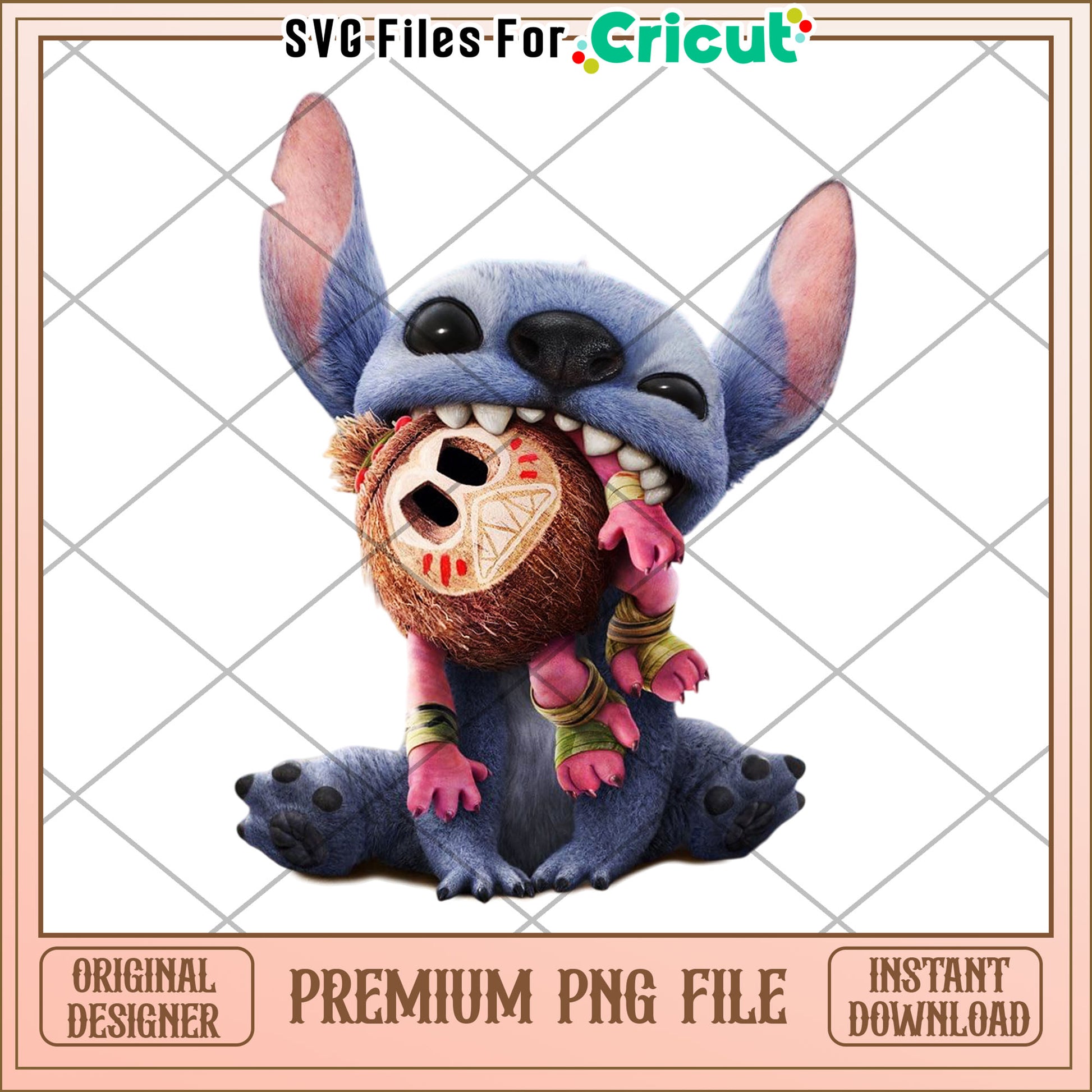 Stitch Eating Coconut Creature PNG