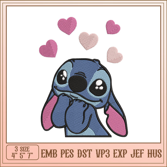 Stitch Embroidery Design with Hearts