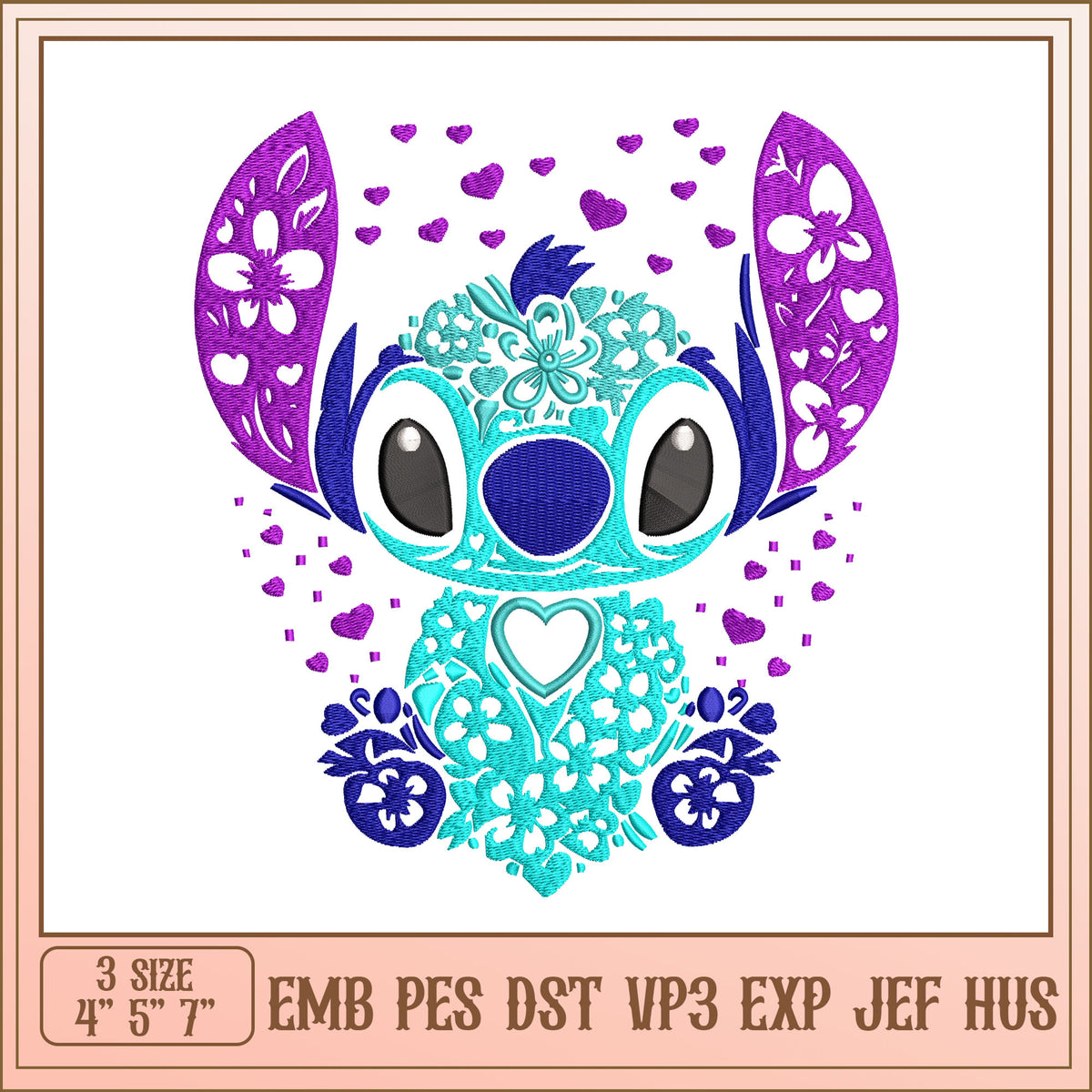 Stitch Floral Embroidery Design – svg files for cricut