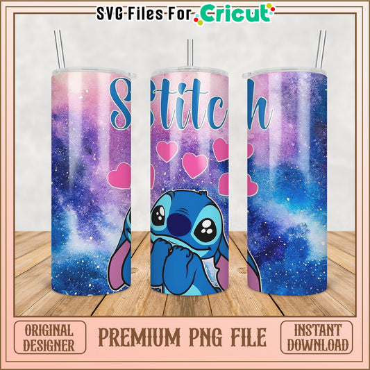 Stitch Galaxy Tumbler PNG Download