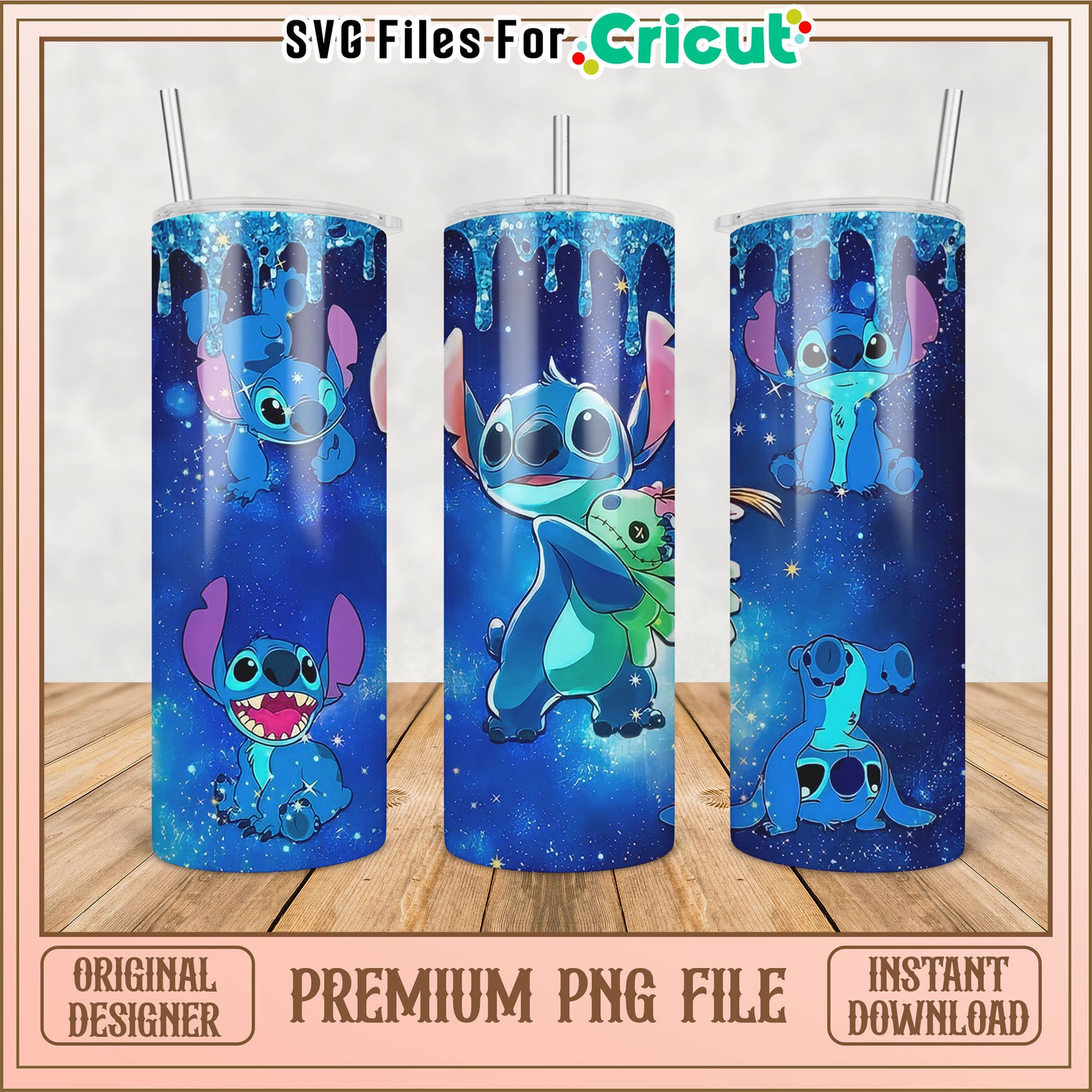 Stitch Galaxy Tumbler PNG Sublimation