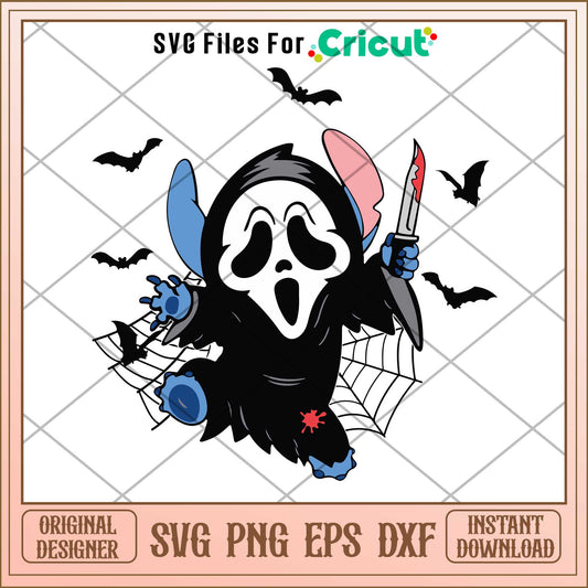Stitch Ghostface  Scream svg, Horror characters svg, digital download