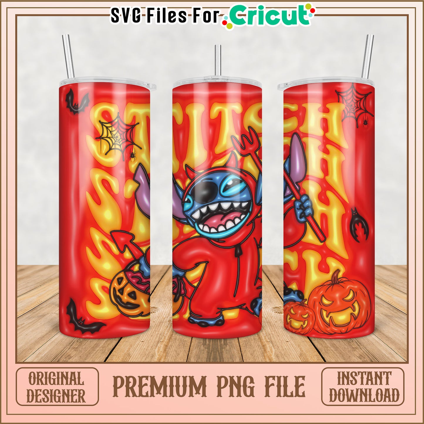 Stitch Halloween PNG Tumbler Design