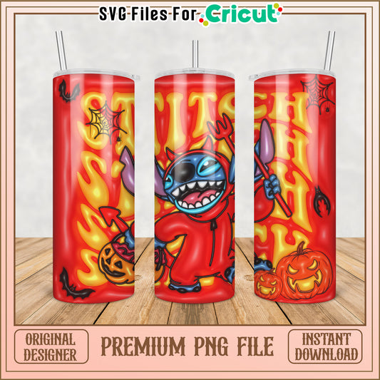 Stitch Halloween PNG Tumbler Design