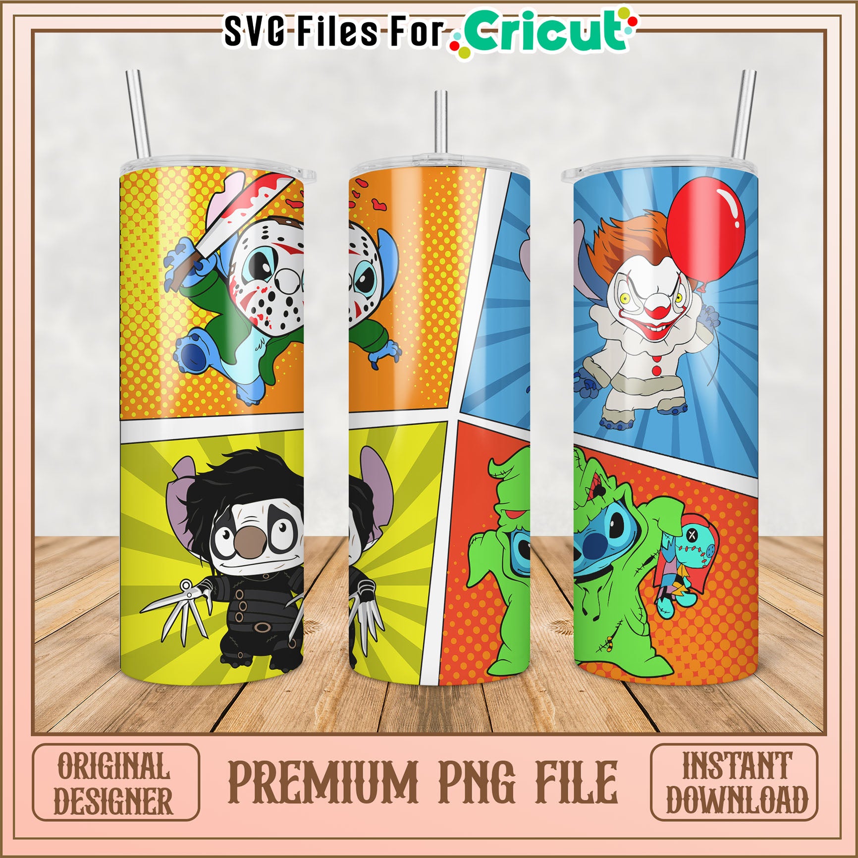Stitch Halloween PNG Tumbler Designs