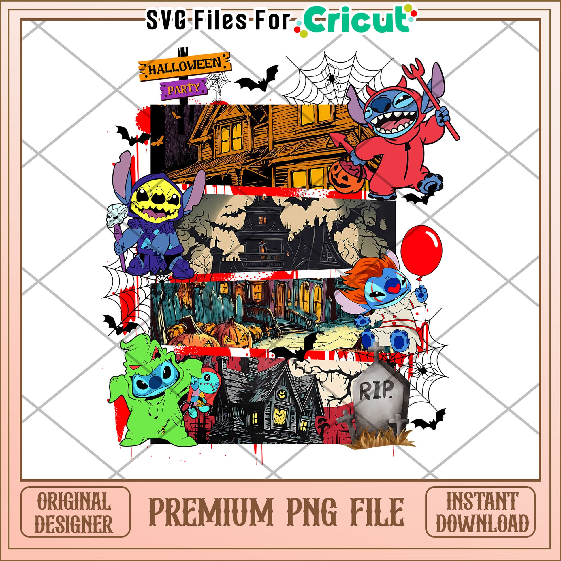 Stitch Halloween Party png, halloween characters png, halloween time png