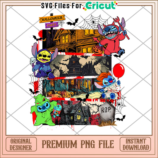 Stitch Halloween Party png, halloween characters png, halloween time png