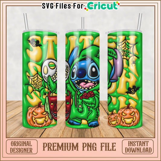 Stitch Halloween Tumbler Graphic PNG for Cricut Instant Download