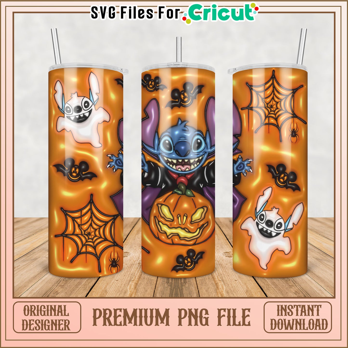 Stitch Halloween Tumbler PNG