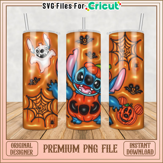 Stitch Halloween Tumbler PNG Design