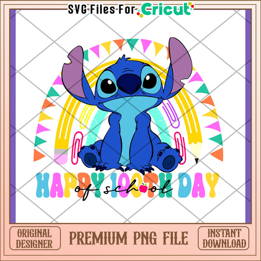 Stitch Happy First Day of School PNG