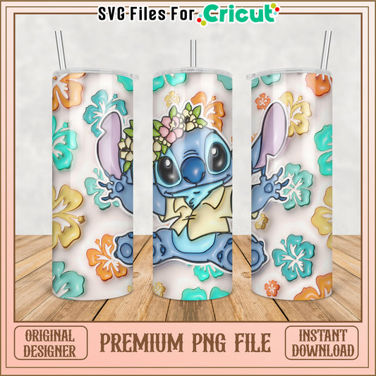 Stitch Hibiscus Tumbler PNG Design