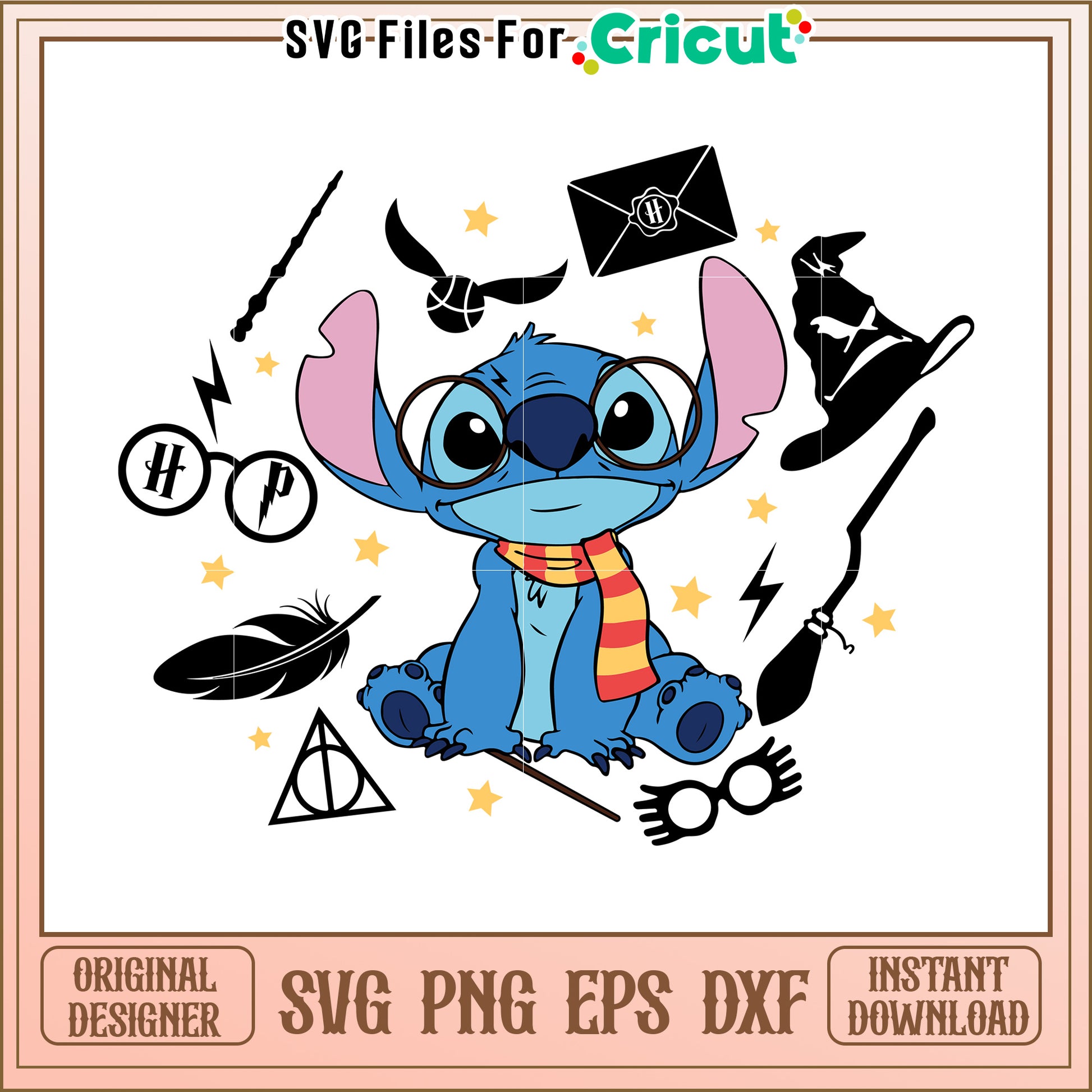 Stitch Hogwarts SVG, PNG, EPS, DXF