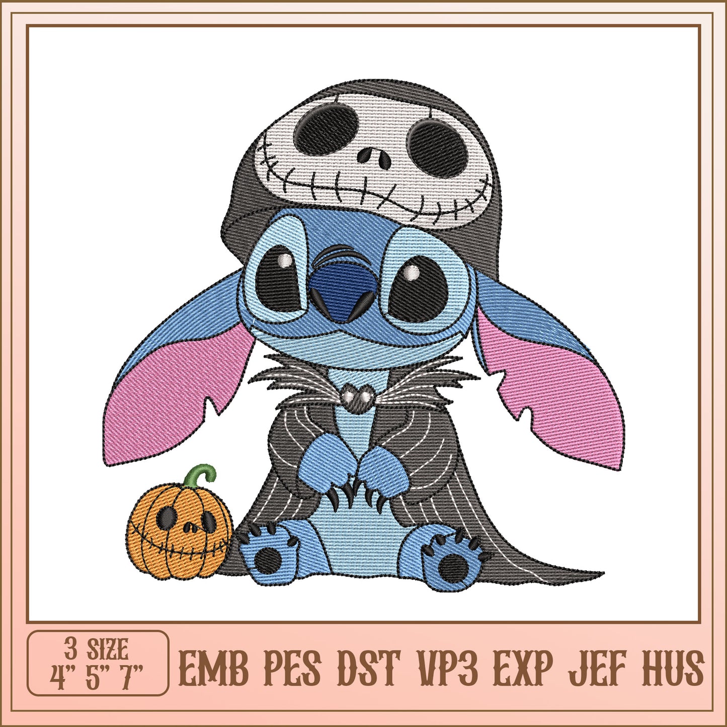 Stitch Jack Skellington Halloween Embroidery