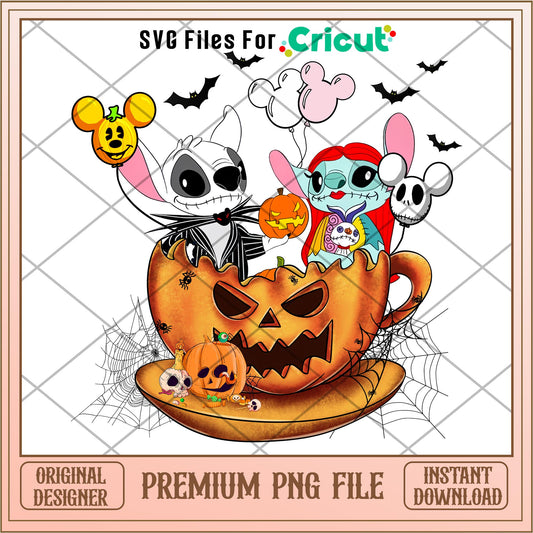 Stitch Jack Skellington png, Disney characters png, Digital Download
