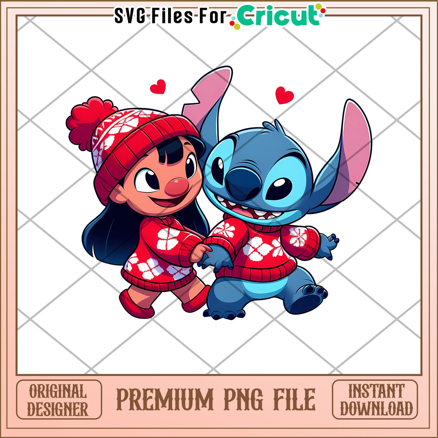 Stitch Lilo Christmas PNG Sublimation