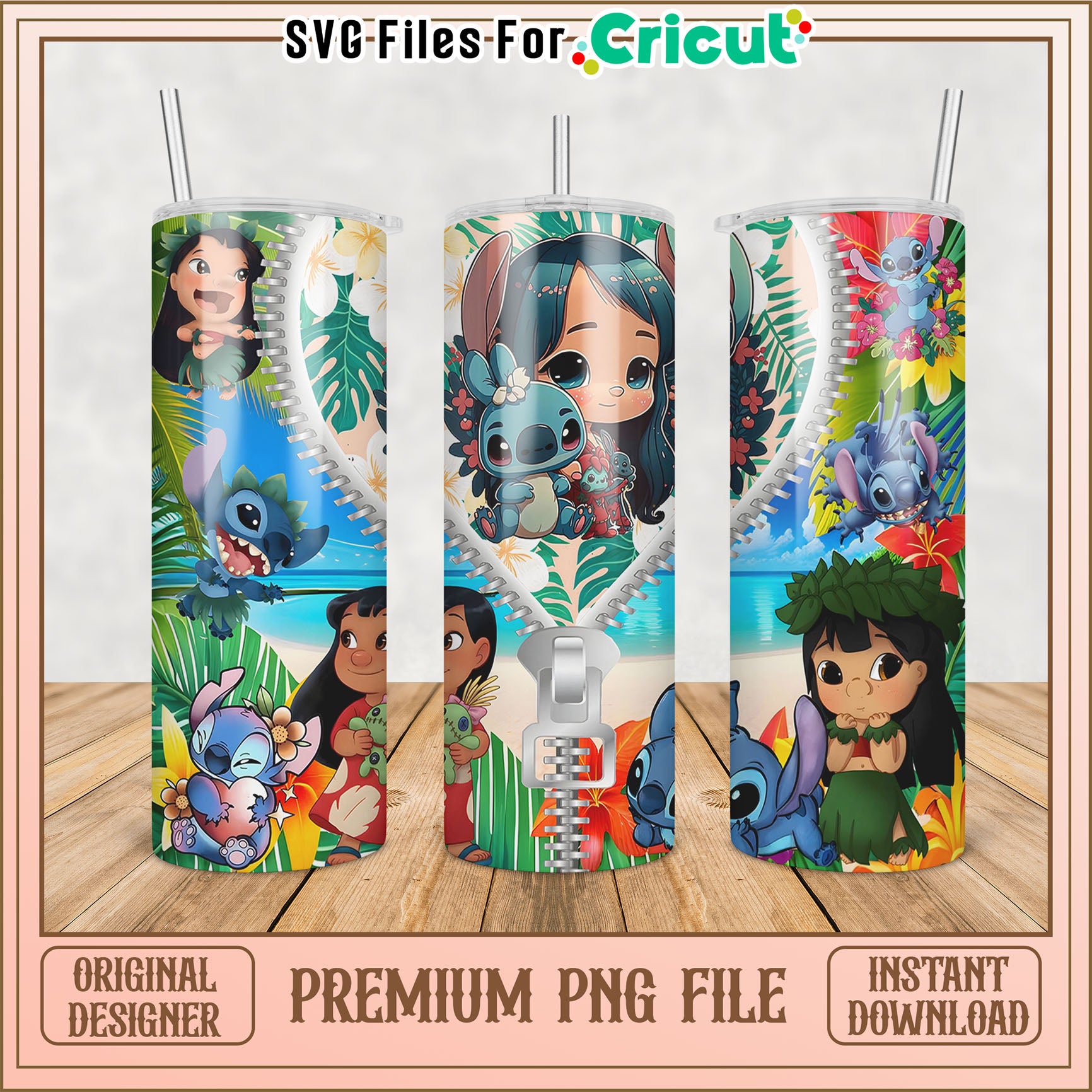 Stitch Lilo PNG Sublimation Tumbler