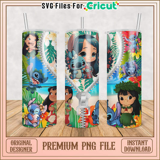 Stitch Lilo PNG Sublimation Tumbler