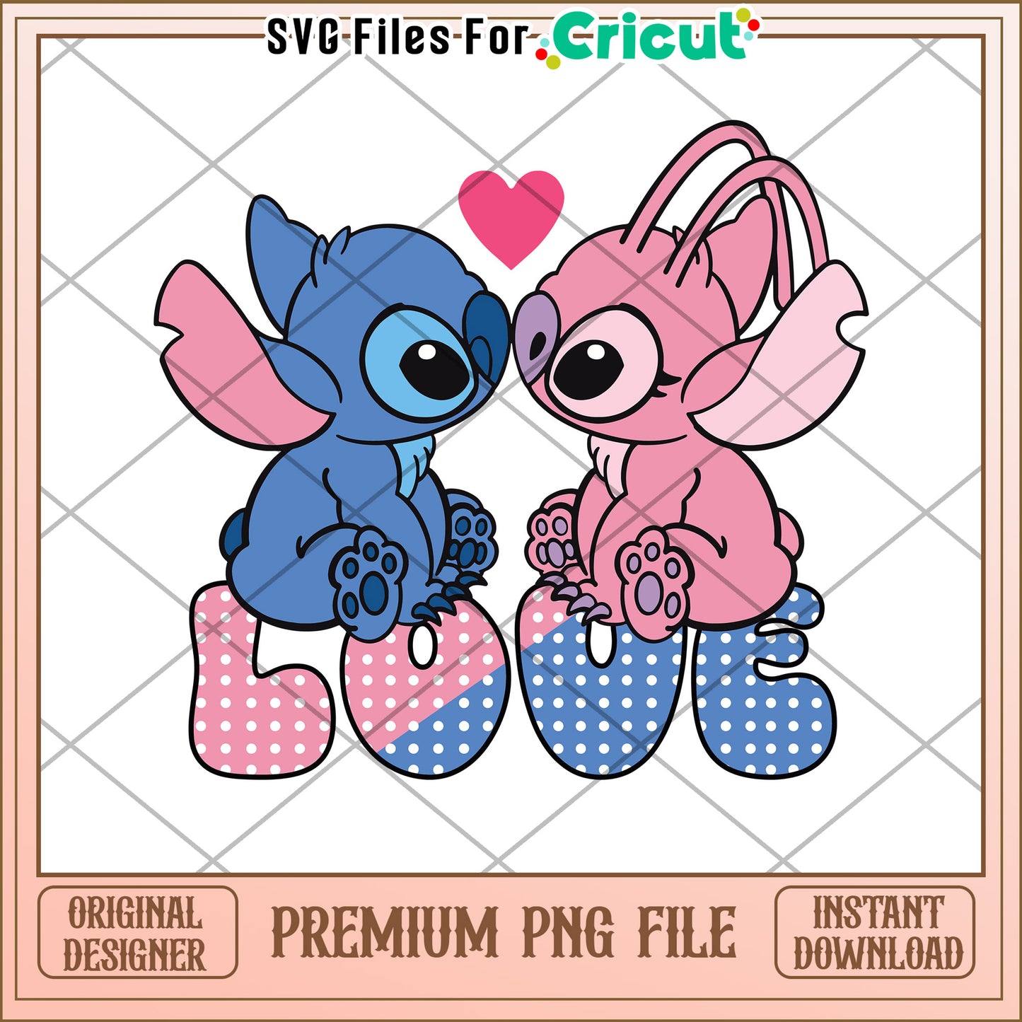 Stitch Love PNG Cricut Valentines Design