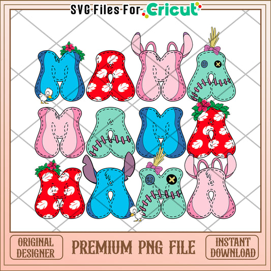 Stitch Mama PNG File Instant Download