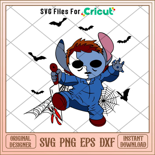Stitch Michael Myers svg, Horror characters svg, digital download