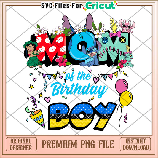 Stitch Mom Birthday Boy PNG