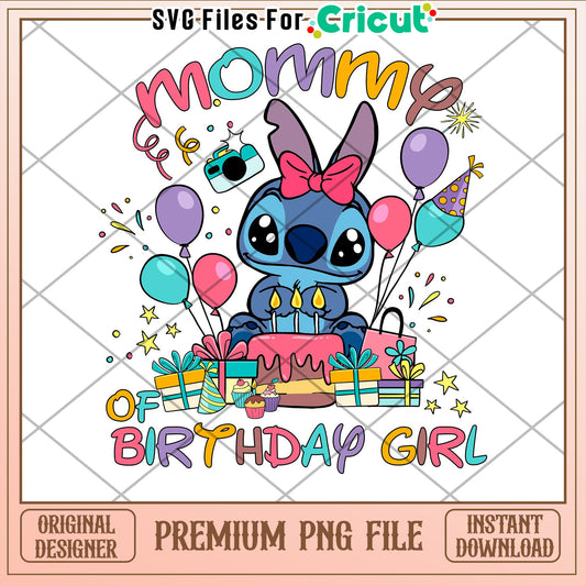 Stitch Mommy Birthday Girl PNG
