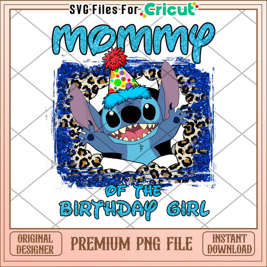 Stitch Mommy Birthday Girl PNG