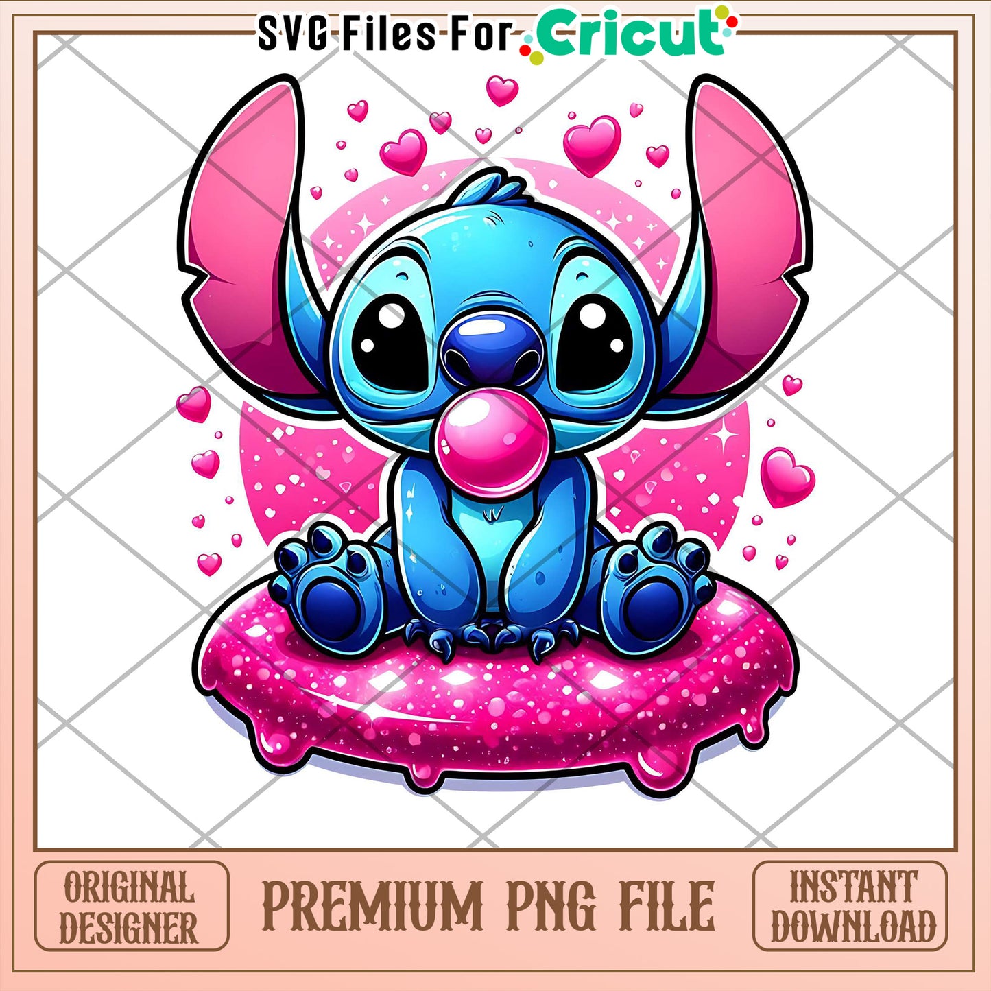 Stitch PNG Cute Bubblegum Design