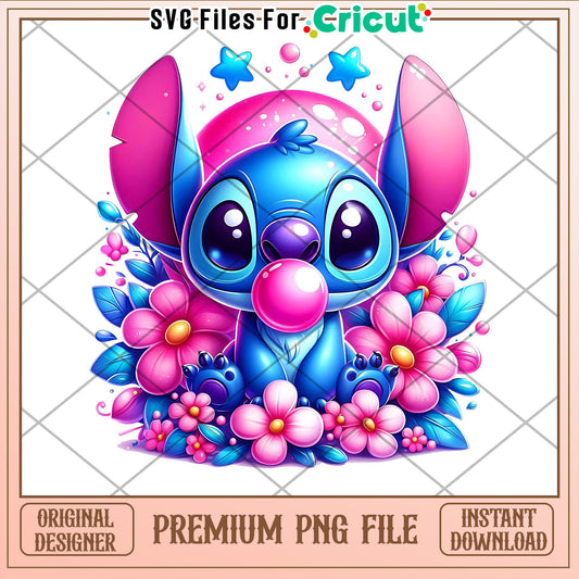 Stitch PNG Cute Floral Design