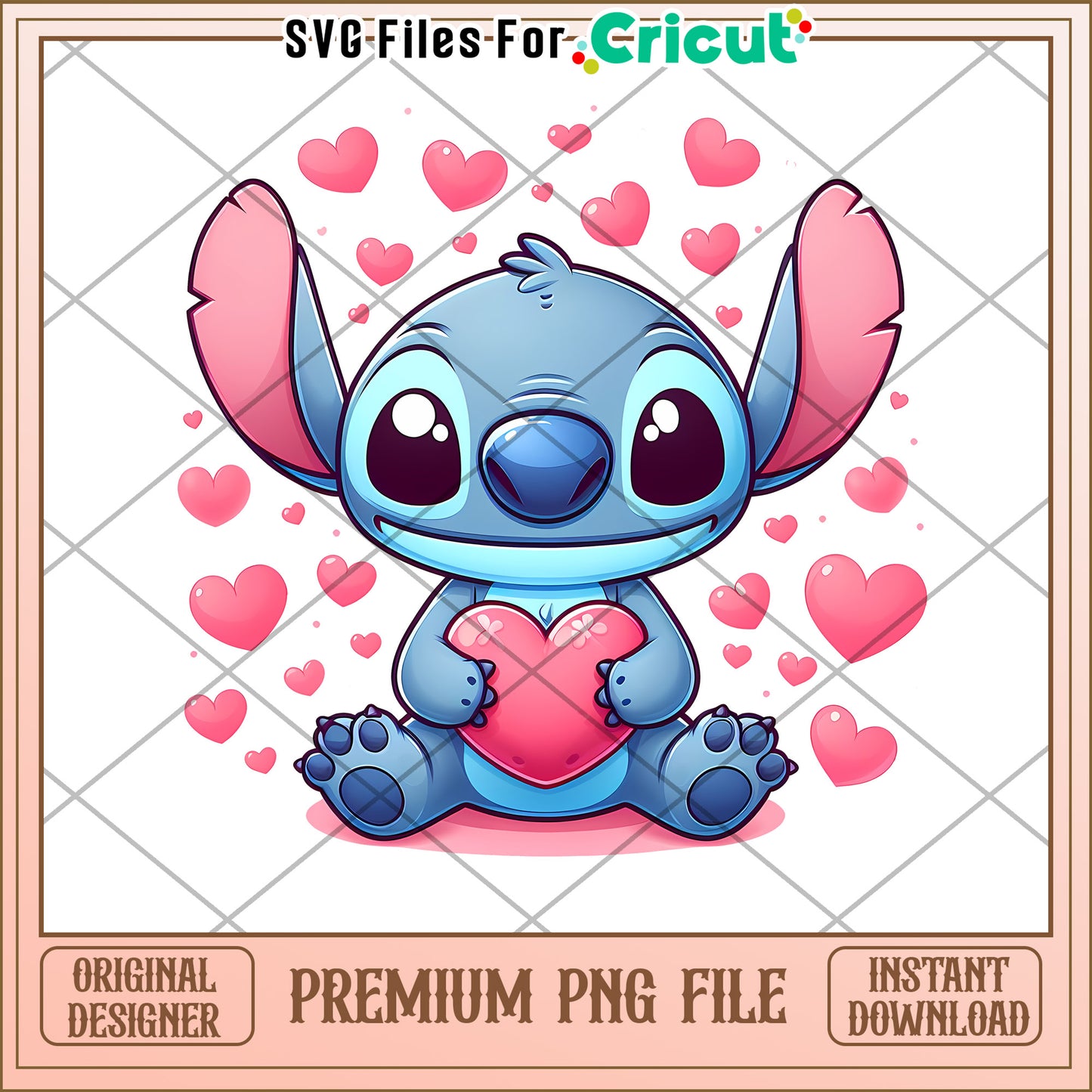 Stitch PNG Cute Valentine's Design