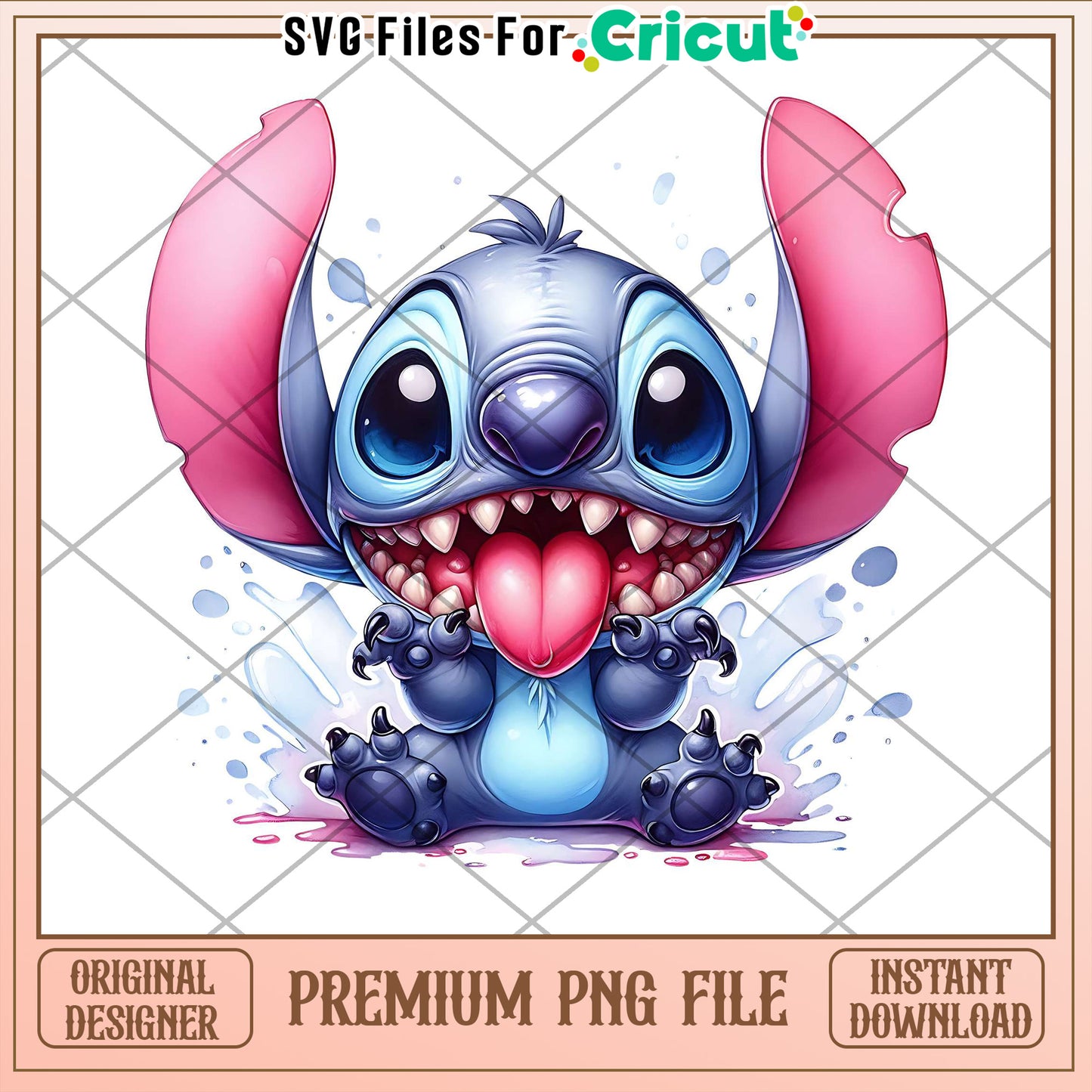 Stitch PNG Premium Cute Cartoon Image Instant Download