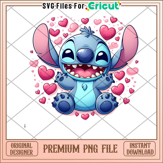 Stitch PNG Valentines Day Design