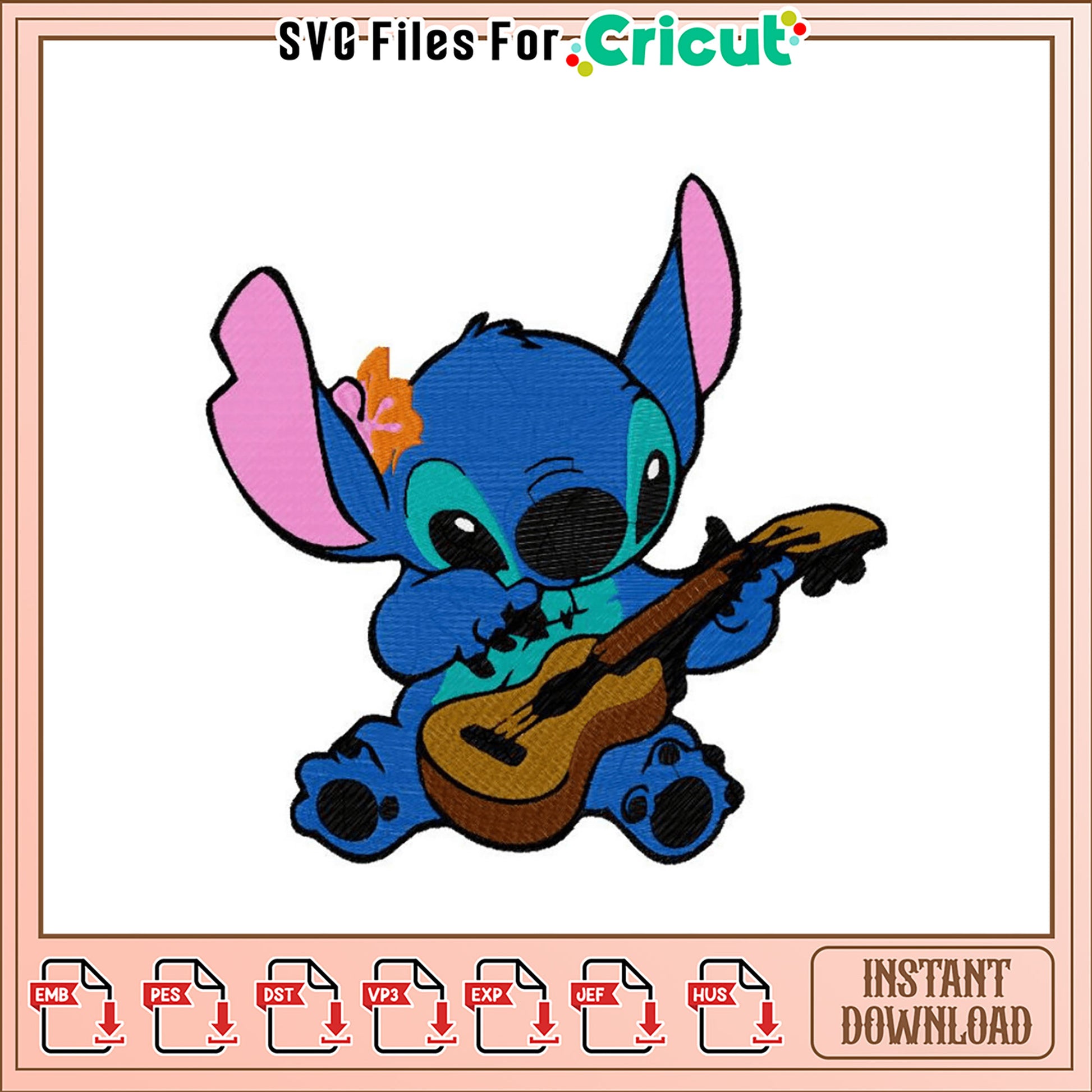 Stitch Plays Ukulele Embroidery Design