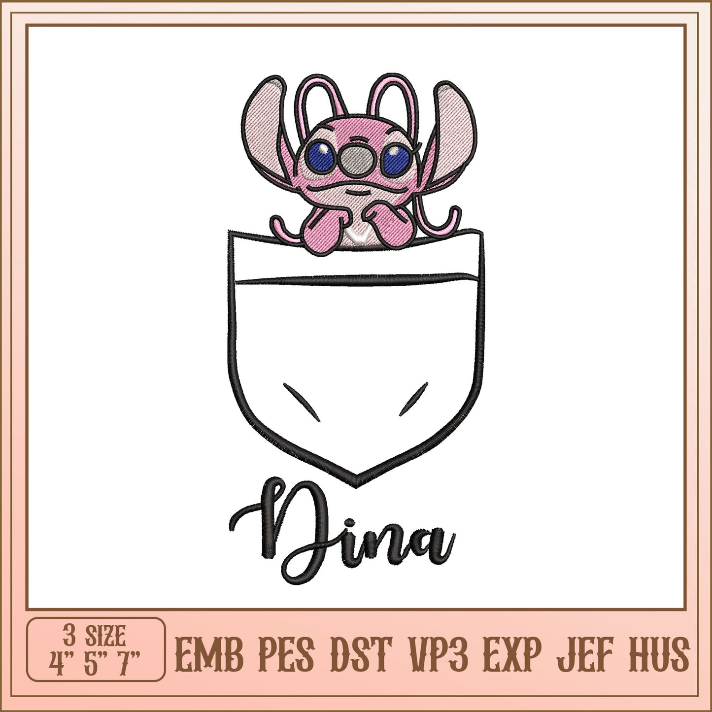 Stitch Pocket Embroidery Design