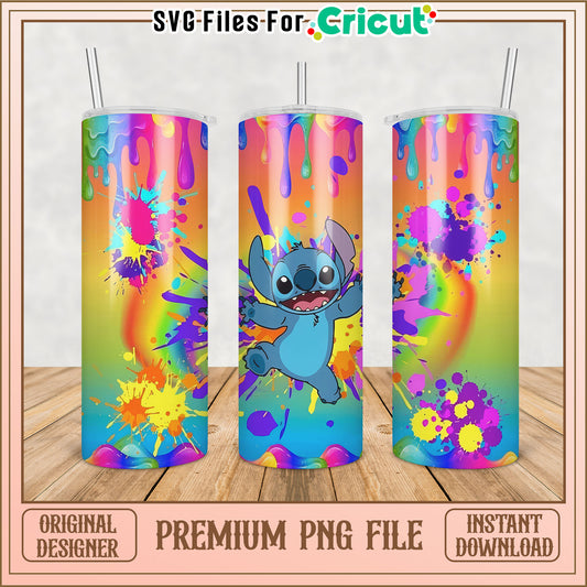Stitch Rainbow Tumbler PNG Sublimation