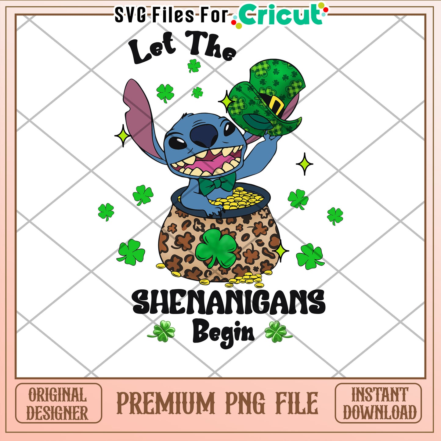 Stitch Shenanigans Begin St Patrick's Day PNG Download