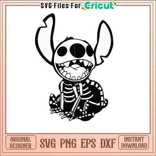 Stitch Skeleton SVG Cut File