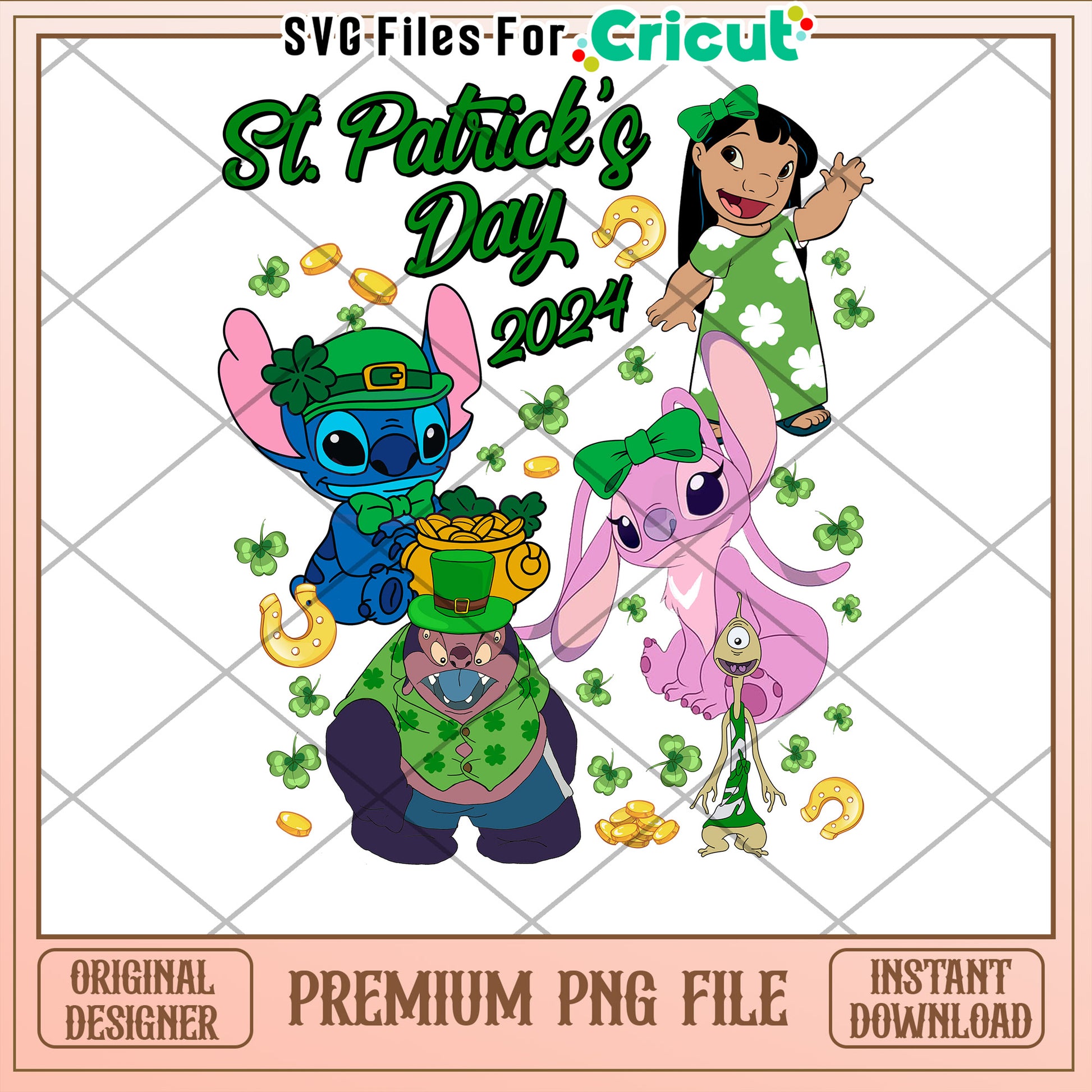 Stitch St Patricks Day PNG 2024