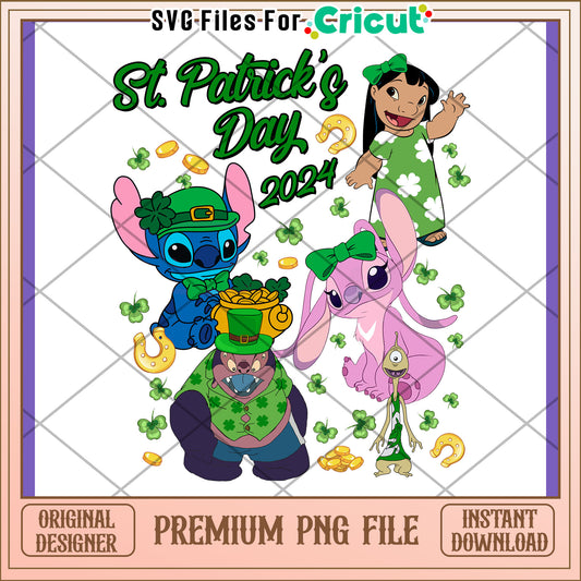Stitch St Patricks Day PNG 2024