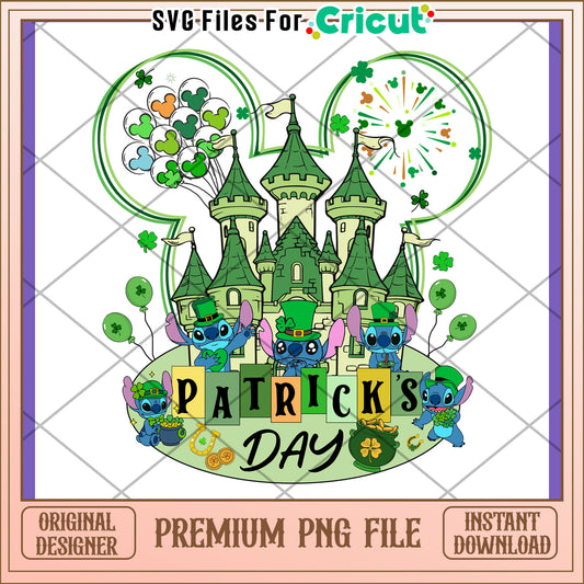 Stitch St Patricks Day PNG Castle Design