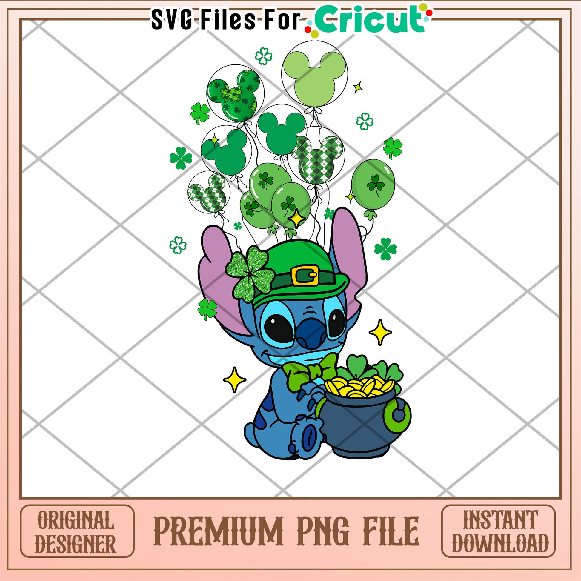 Stitch St Patricks Day PNG Cricut File