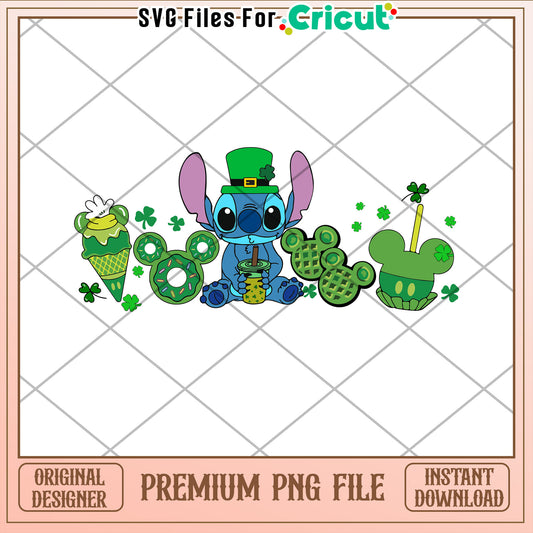 Stitch St Patricks Day PNG File for Cricut Projects