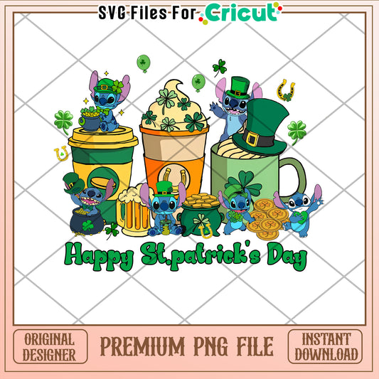 Stitch St Patricks Day PNG Instant Download